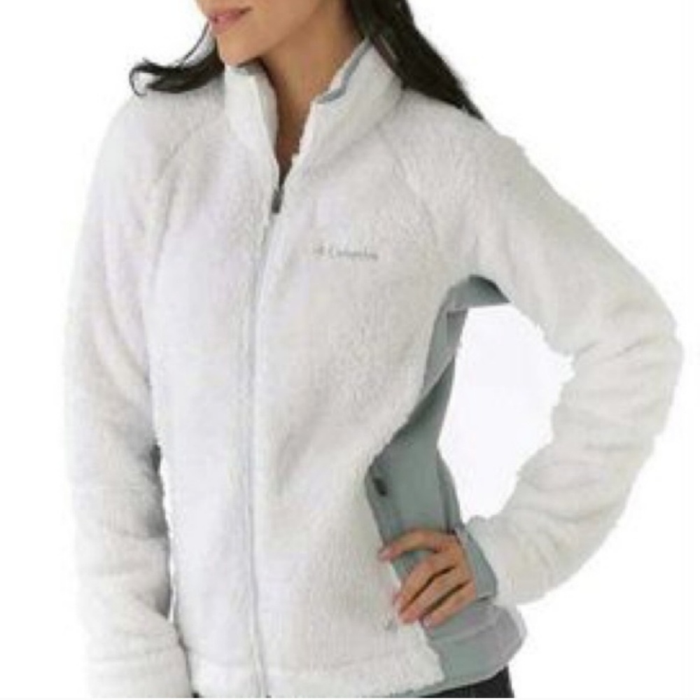 Columbia White Fuzzy Jacket